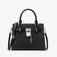 Túi Xách Nữ Michael Kors MK Hamilton Small Logo Embossed Washed Denim Handbag