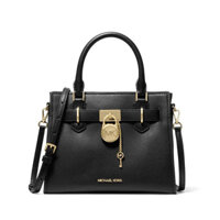 Túi Xách Nữ Michael Kors MK Hamilton Small Leather Satchel Black Bag