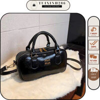 Túi xách nữ MINMIN mẫu mới da bóng mềm mịn Sz 20 túi cầm tay kết hợp dây đeo chéo.
