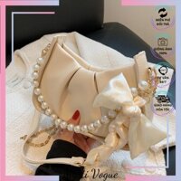 Túi Xách Nữ 💖Mysti Vogue💖 Túi Đeo Chéo Phụ Kiện Hạt Trai Thắt Nơ Quai Xoắn Siêu Hot-MV33