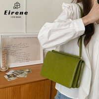 Túi xách nữ phong cách Pháp retro accordion thiết kế thích hợp màu xanh lá cây bắt mắt Túi đeo dưới cánh tay nách túi xách hợp thời trang