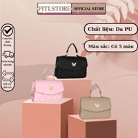 Túi xách nữ Piti.s đeo chéo nắp gập có gắn hình bướm bạc màu pastel PT215