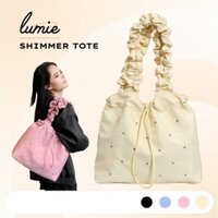 Túi Xách Nữ Shimmer Tote Vải Dù Đính Hạt Dây Dún Nút Nam Châm Dây Rút Đi Học Đi Chơi Du Lịch Đi Làm