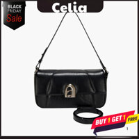 Túi xách nữ thời trang cao cấp CELIA 8192 họa tiết chìm sang trọng ba màu đen trắng kem và tím pastel trendy