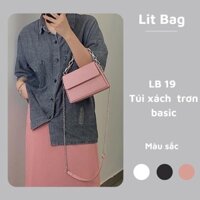 Túi xách nữ trơn basic cực đẹp màu hồng pastel LB19