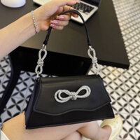 Túi xách nữ, túi đeo chéo da trơn kèm nơ đính đá K451