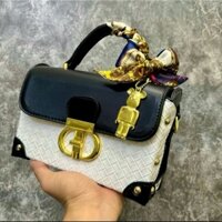 Túi xách nữ, túi đeo chéo dáng hộp ngang da đan K587