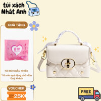 Túi xách nữ, túi đeo chéo dáng hộp trần chỉ khóa T cao cấp M341