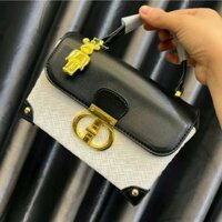 Túi xách nữ, túi đeo chéo dáng hộp ngang da đan N587