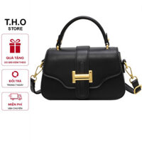 Túi xách nữ, túi đeo chéo khóa chữ H da trơn K331