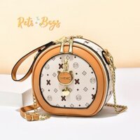 Túi xách nữ, Túi đeo chéo nữ khóa cốp tròn hình mặt mèo siêu xinh kiểu dáng độc đáo Retro Bags RT-X04