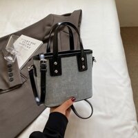 Túi xách nữ, túi đeo chéo vải bò phối da có ngăn nhỏ S510