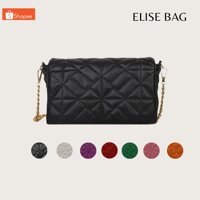 Túi xách nữ, túi đeo chéo vai công sở ELISE BAG da PU mềm cao cấp đựng vừa điện thoại dáng vuông phối quai đeo xích