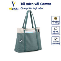 Túi xách nữ vải Canvas dày dặn Vicobi CV5 Theron, để được nhiều đồ dùng như tạp chí A4, ipad, sổ tay, ví tiền