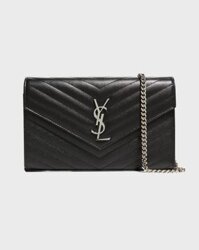Túi Xách Nữ Yves Saint Laurent YSL Monogram Mini Wallet On Chain In Grained Leather