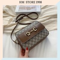 Túi xách nữ,tui xách đeo vai cùng một kiểu in cổ điển khóa túi xách hình móng ngựa MT117