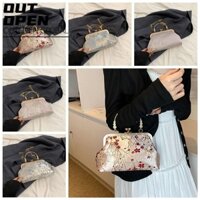 Túi xách OUTOPEN, Túi dạ hội lụa cổ điển, Túi vỏ thêu thời trang phong cách Trung Quốc dành cho nữ