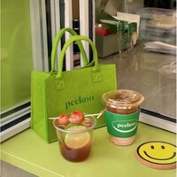 Túi xách Peekoo xanh lá siêu đẹp, siêu to đi du lịch, đi biển, túi đựng cơm hoặc đựng bỉm sữa
