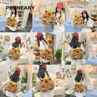 Túi xách PERNEAKY Fluffy, Túi đeo vai Capybara màu cam đa chức năng, Ba lô công suất lớn hoạt hình thông thường dành cho nữ