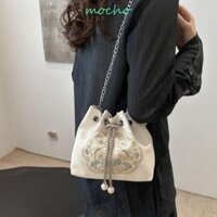 Túi xách phong cách Trung Hoa MOCHO, Túi đeo vai thêu hoa dung tích lớn, Dây chuyền cổ xưa thời trang Túi xô phong cách quốc gia dành cho nữ