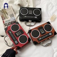 Túi xách radio cổ điển túi hình không dây Túi đeo chéo da PU YRZYT