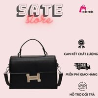 Túi Xách Sa Tế Store Da Trơn Khóa Chữ H S8 - Hàng QCCC
