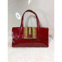 Túi xách si da bóng phối da cá đuối