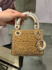 Túi Xách Siêu Cấp Dior Lady Mini Hoạ Tiết Đính Đá 12cm