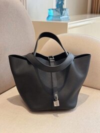 Túi Xách Siêu Cấp Hermes Picotin Lock Nữ Màu Đen 22cm