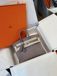 Túi Xách Siêu Cấp Hermes Birkin 25 Fonce Da Lizard Nữ Khóa Bạc 25cm