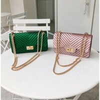 Túi xách silicon kẻ sọc - hàng quảng châu loại 1