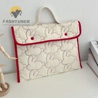 Túi xách tay FASHYUNER, Vỏ máy tính xách tay hoạt hình chống sốc, Vỏ máy tính xách tay thỏ dung tích lớn kẻ sọc dễ thương