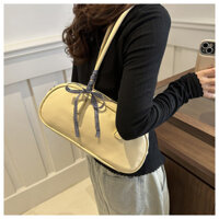 Túi xách tay màu bạc nơ phong cách múa ba lê Mới Túi xách nách nữ