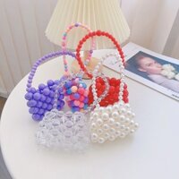 Túi xách tay mini kết bằng hạt nhựa nhiều màu nổi bật dành cho nữ T1180