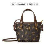 Túi xách thiết kế sang trọng có in hình ngựa và đinh tán vàng