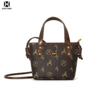 Túi xách thiết kế sang trọng có in hình ngựa và đinh tán vàng