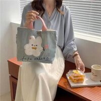 Túi xách thỏ siêu Hot dễ thương 2025 Túi xách vải nhung thêu tay cầm 25325