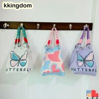 Túi xách thời trang nữ KKINGDOM, Túi xô dệt kim hình bướm hoa đa năng, Túi xách dễ thương Túi nhỏ cầm tay dệt kim