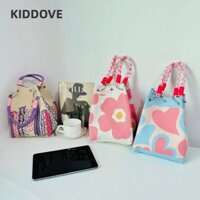 Túi xách thời trang nữ KIDDOVE, Túi xô dệt kim hình bướm cầm tay hoa, Túi xách dễ thương đa năng Túi nhỏ Túi xách mua sắm