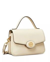 Túi Xách Tory Burch Small Robinson Spazzolato Leather Top-Handle Bag Màu Trắng Kem 147467