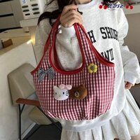 Túi xách TOSE, Túi lưu trữ hoạt hình Hello Kitty, Túi Tote cầm tay Harajuku ngọt ngào đa chức năng