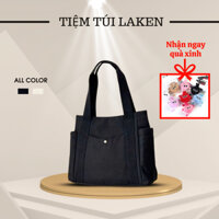 Túi xách tote nữ vải canvas trơn đi học, đi làm kiểu dáng đơn giản thời trang cao cấp nhiều ngăn đa dụng