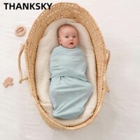 Túi xách trẻ sơ sinh CẢM ƠN, Khăn quấn 100% Cotton mùa hè, Túi ngủ họa tiết hoạt hình co giãn mềm mại cho bé sơ sinh