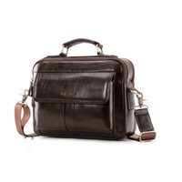 Túi xách túi đeo vai nam 100 da bò cao cấp phong cách châu âu - Màu nâu sẫm
