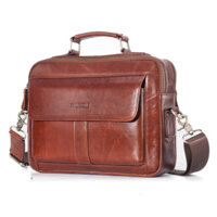 Túi xách túi đeo vai nam 100 da bò cao cấp phong cách châu âu - Màu nâu