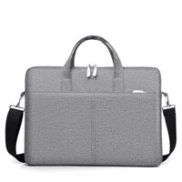 Túi xách vải chống sốc laptop macbook surface, túi công sở đeo chéo nam nữ cặp đựng laptop - Ghi sáng - 13.3 inch