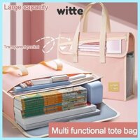 Túi xách WITTE, Túi dạy kèm nhiều lớp Flip Cover, Túi đựng hồ sơ A4 dày di động dung tích lớn