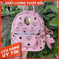 TÚI XÁCH- XIMOLY balo mini in họa tiết viền đinh tặng kèm móc hình cún