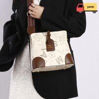 Túi xách YANE Kangaroo, Ba lô đeo chéo công suất lớn in chữ tiếng Anh, Túi đeo vai đơn PU kiểu dây kéo