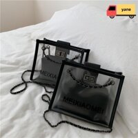 Túi xách YANE, Túi đeo chéo PU hai lớp, Túi bên trong Túi đeo vai trong suốt